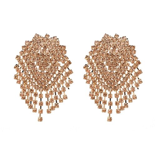 AVEURI  Fashion Jewelry Tassel Earrings For Women Bohemia Vintage Drop Earrings Female Big Crystal Earrings