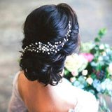 Graduation Gift Fashion Crystal Wedding Hair Accessories Handmade Floral Women Headband Pearl Headpiece Bridal Crown Hair Jewelry