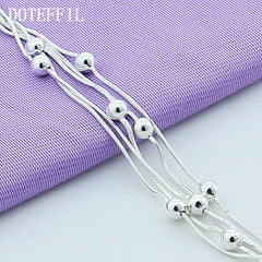 Aveuri  Alloy Five Snake Chain Bracelet Smooth Bead Silver Bracelet Fashion Women Wedding Engagement Jewelry