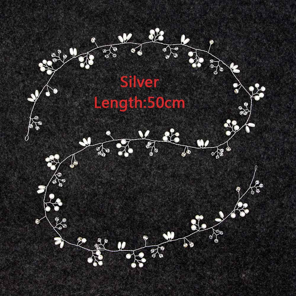 Graduation Gift Fashion Crystal Wedding Hair Accessories Handmade Floral Women Headband Pearl Headpiece Bridal Crown Hair Jewelry