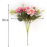 Aveuri Peony DIY Party Decoration Vintage Silk Artificial Flowers Small Rose Wedding Fake Flowers Festival Supplies Home Decor Bouquet