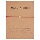 Christmas Gift Make a Wish Crown Five-stars Cross Heart Woven Paper Card Bracelet Adjustable Lucky Red String Bracelets Femme Jewelry