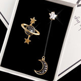 Christmas Gift New Fashion Korean Exquisite Earrings Asymmetrical Star Moon Earrings Women Temperament Earring Long Personality Ear Jewelry