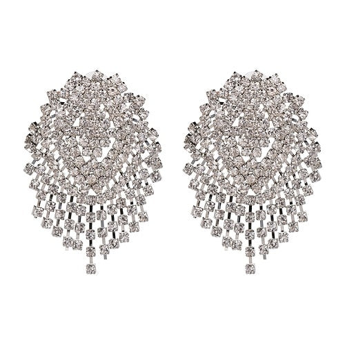 AVEURI  Fashion Jewelry Tassel Earrings For Women Bohemia Vintage Drop Earrings Female Big Crystal Earrings