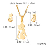 Christmas Gift Cute Cat Butterfly Jewelry Set Stainless Steel Animal Infinity 8 Stars Heart Pendant Necklace Earrings Set Best Friends Gift