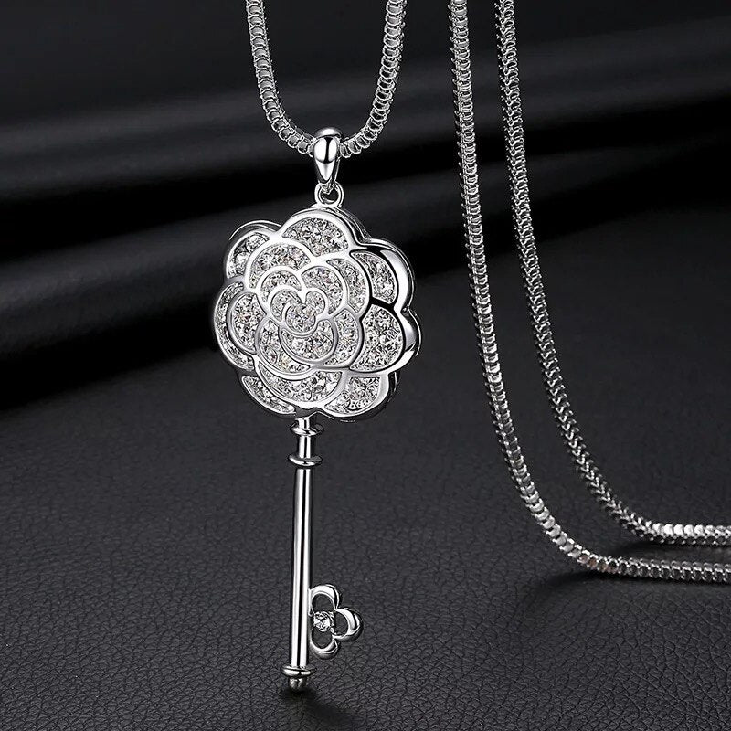 Meyfflin Long Necklaces & Pendants for Women Collier Femme Geometric Statement Colar Maxi Fashion Crystal Jewelry Bijoux 2023