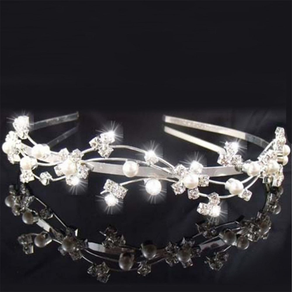 Graduation gift  Princess Crown Bride Tiaras Hair Comb Ornaments Jewelry Headband Crystal Pearl Wedding Crown Hairband Women Headwear