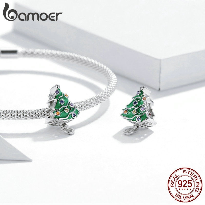 Christmas Tree for Women Jewelry Making alloy Charm fit Silver women DIY Metal Beads Bracelet BSC374