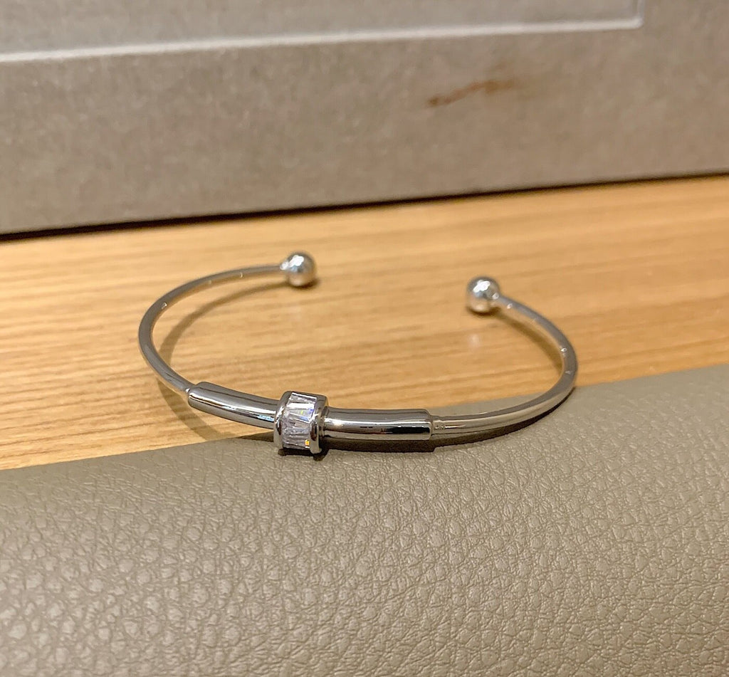 Design Sense Simple Zircon Cuff Bracelet For Woman In 2023 Korean Fashion Jewelry Wedding Party Girl's Luxury Accessories