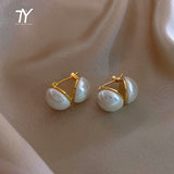 Christmas Gift 2023 Design Feeling Classic Pearl Earrings For Woman Korean Fashion Jewelry luxury party girl's unusual Earrings Elegant Lady
