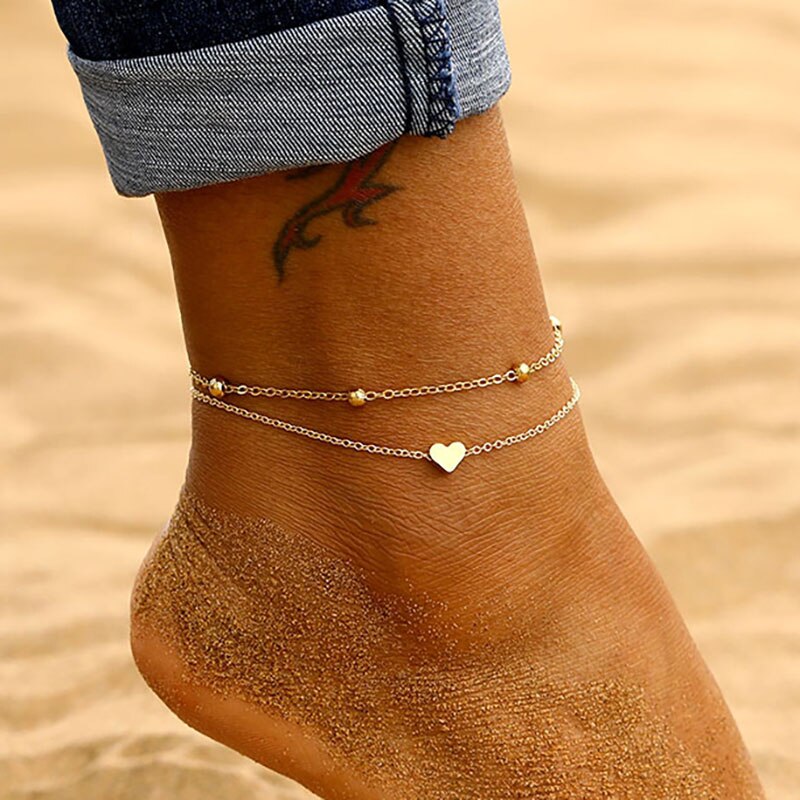 Christmas Gift EN Fashion Multilayer Cute Butterfly Anklets for Women Bohemian Simple Anklet Gold Color Chain Ankle Bracelet on Leg