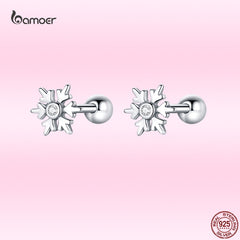 AVEURI Alloy Snowflake Ear Studs for Women Winter Romantic Dating Earrings New Fine Wedding Jewelry Hypoallergenic