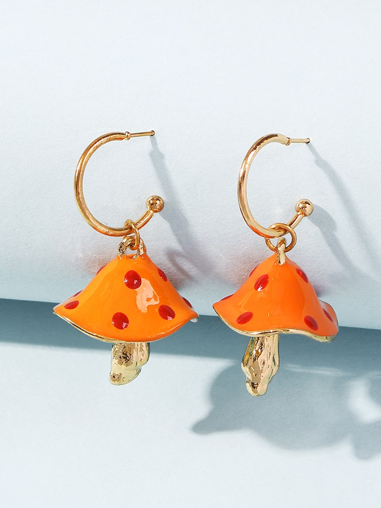 Aveuri New Cute Mushroom Earrings For Women Fashion Korean Sweet Drop Earring Statement Female Jewelry Accessories Gift