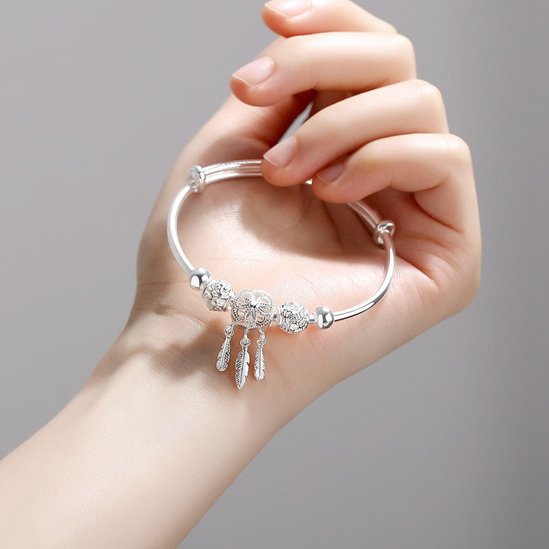 Christmas Gift Dreamcatcher Tassel Feather Charm Bracelet &Bangle For Women Fashion Elegant Jewelry Accessories  sl209