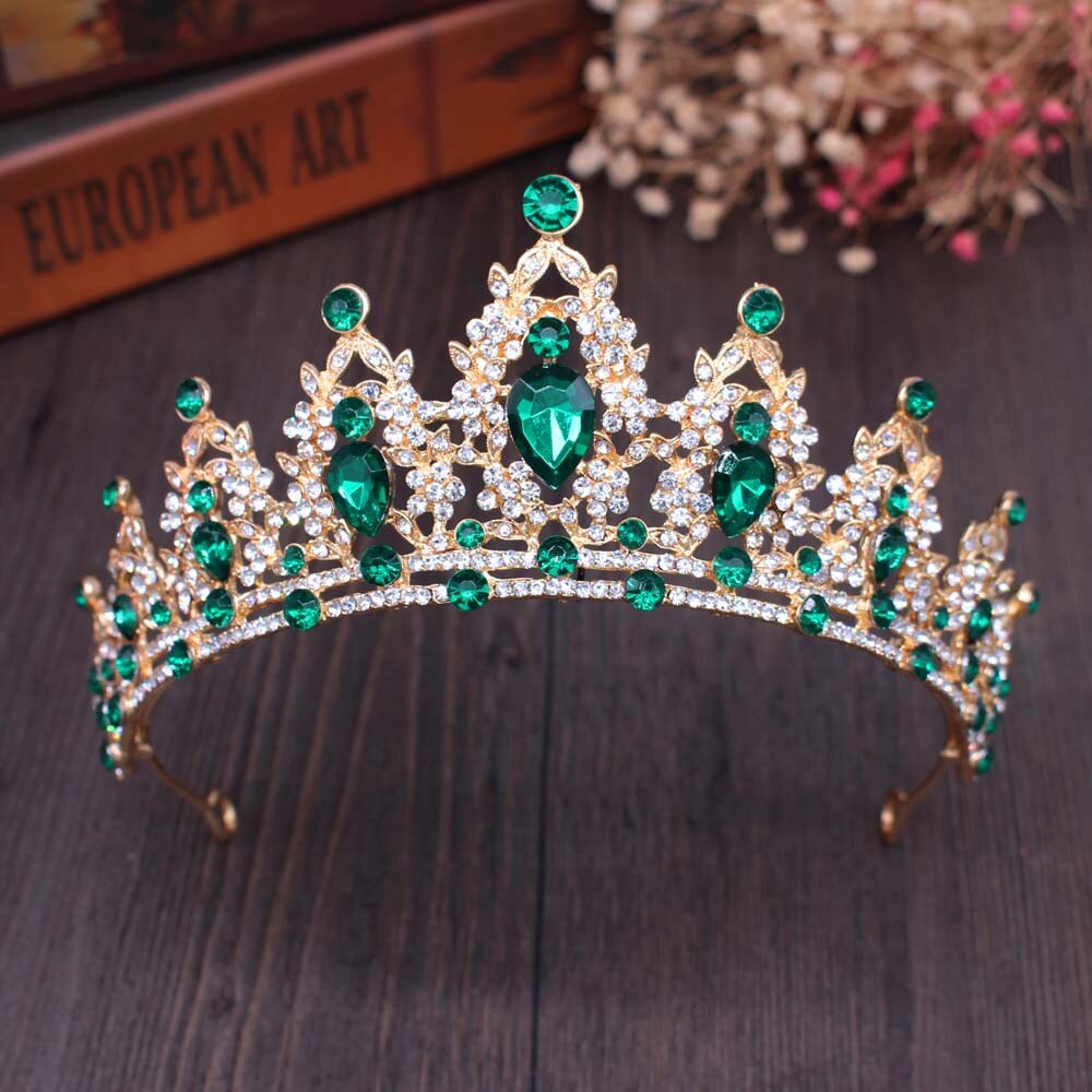 Aveuri Christmas Gift Vintage Baroque Headbands Crystal Luxury Tiaras Crowns Bride Headpieces Bridal Hair Jewelry for Women Wedding Hair Accessories