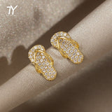 Christmas Gift 2023 New Creative Mini Shoes Gold Stud Earrings For Woman Korean Fashion Jewelry Girl's Unusual Gift Party Luxury Earrings