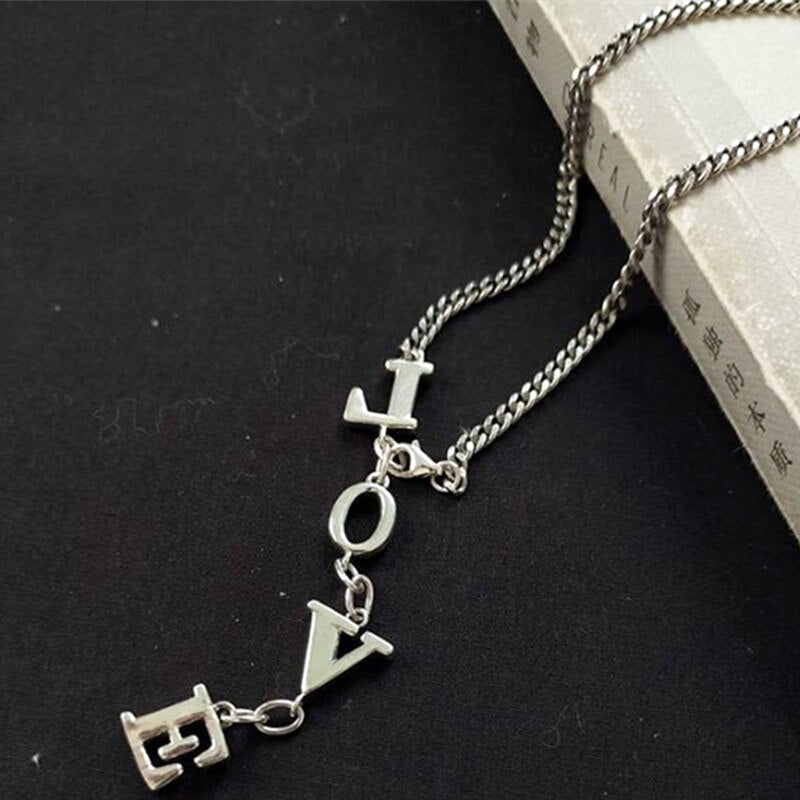 Aveuri Alloy Necklace for Women Summer Trendy Elegant Charm Creative Letter LOVE Design Party Jewelry Wholesale