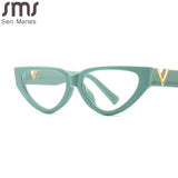 Aveuri Triangle Computer Glasses Women Luxury Brand Designer Cat Eye Anti Blue Glasses Men Vintage Optical Eyeglasses Eyewear