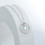 Christmas Gift Moonstone Round Bead Charm Pendant Choker Necklace Jewelry For Women dz610