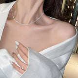 Trendy Silver Sparkling Clavicle Chain Choker Necklace For Women Fashion Jewelry Wedding Party Birthday Gift Dress Accessories