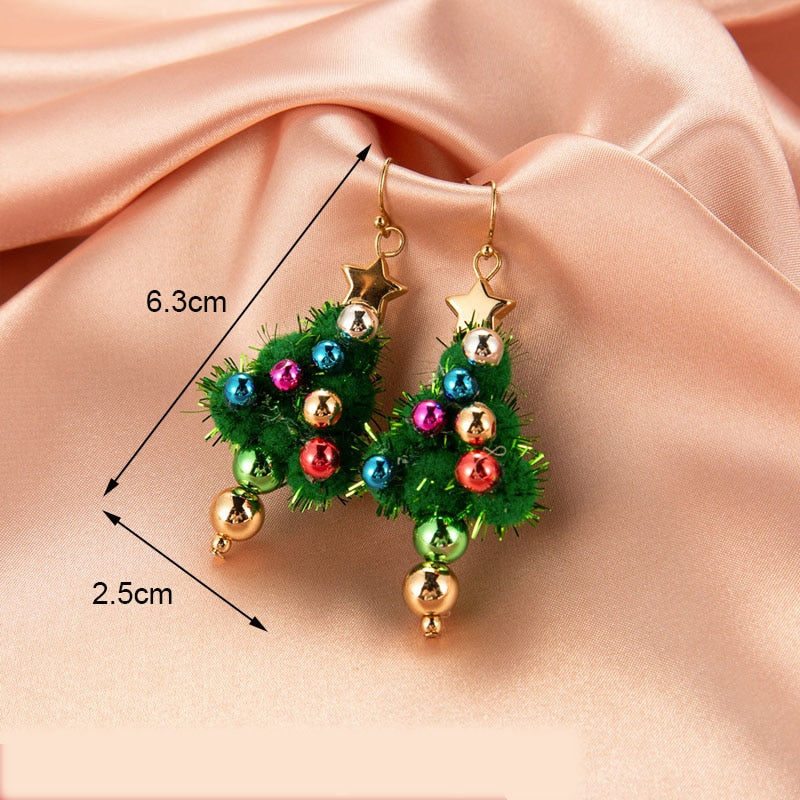 Christmas Gift New Trendy Statement Christmas Tree Earrings For Women Santa Claus Snowman Drop Earrings Jewelry Girls Christmas Gifts Wholesale