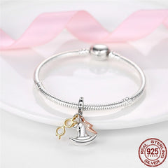 Silver Color Hat Lightning Eyes Dangle Beads Fit Original Pandach Charms Bracelets DIY Women Jewelry 2023 New