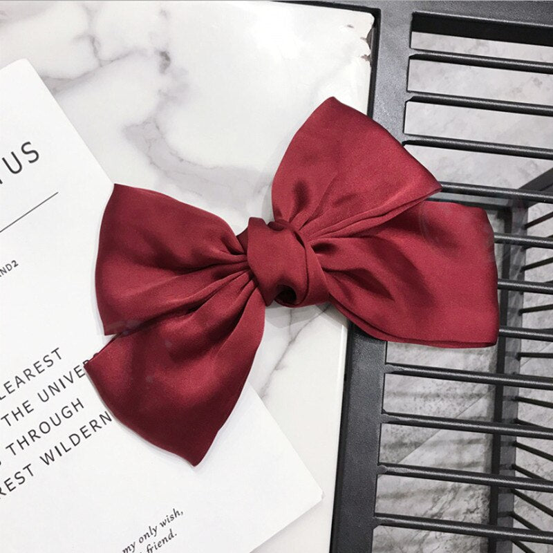 High-end hair accessories women's retro big bow hair clip top clip fairy Mori female line half ball hairpins wild girl headwear