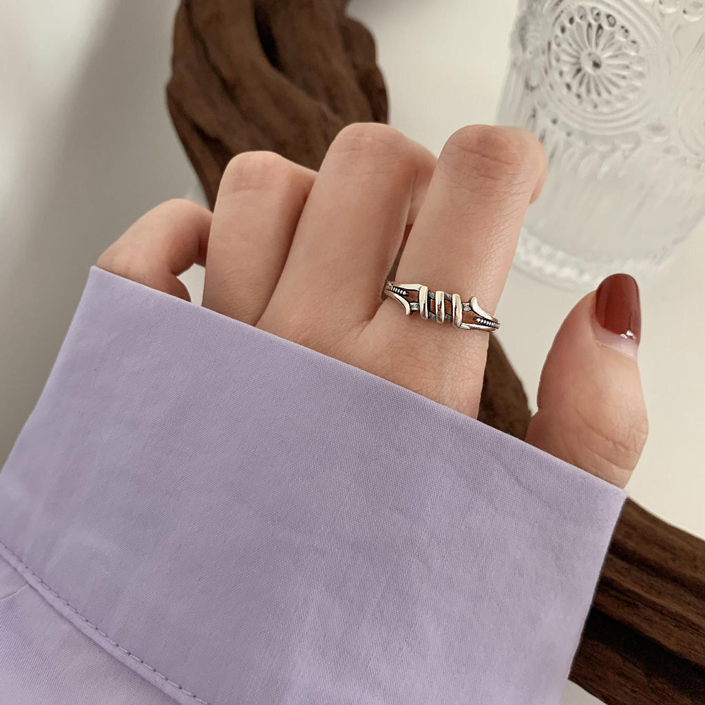 Christmas Gift New Vintage Silver Color Finger Rings for Women Girl Trendy 2023 Punk Hip Hop Opening Adjustable Ring Statement Jewelry Gift