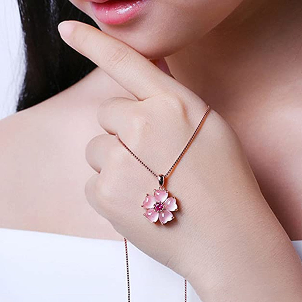 Graduation gift Fancy Flower Necklace Women Temperament Sweet Chain Neck Female Party Accessories Anniversary Love Gift Fashion Jewelry