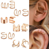 Aveuri 2022 Ear Cuff Gold Leaves Non-Piercing Ear Clips Fake Cartilage Earring Jewelry For Women Men Wholesale gifts