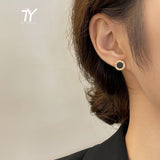 Christmas Gift 2023 New Classic Titanium steel Black Roman Numeral Earrings For Woman Fashion Korean Jewelry Girl's Simple  Luxury Earrings