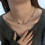 Aveuri Alloy Clavicle Chain Necklace Summer New Trend Punk Vintage Charm Creative Star Party Jewelry Couple Gifts