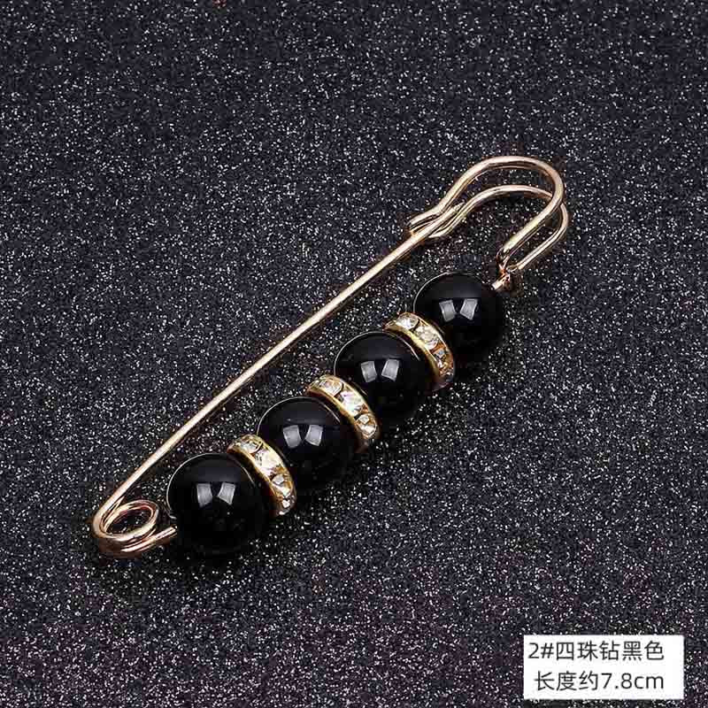 Lapel Pin Women Simulated-Pearl Pendant Pins Crystal Rhinestone Brooch For Woman Scarf Buckle Clips Hat Clothes Multipurpose Pin