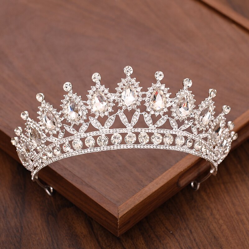 Bridal Crown And Tiara Headpiece Gold Silver Color Rhinestone Crystal Diadem Queen Crown Princess Tiaras Wedding Hair Jewelry