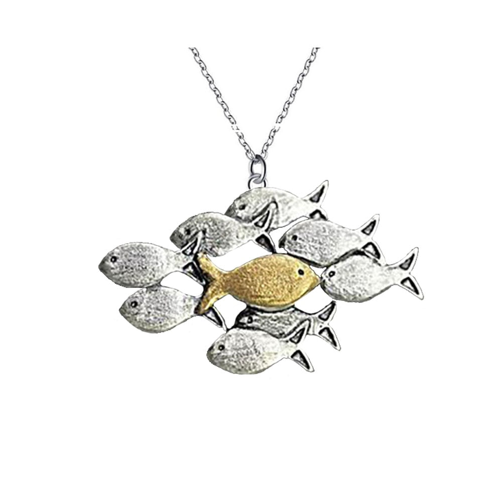 Aveuri Women Cute Neck Men's Chain Necklace Fish Beads Pendant Necklace Choker Accessories Jewelry Gift