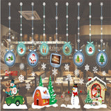Christmas Gift Christmas Home Decoration DIY Color Traceless Stickers Navidad 2021 Merry Christmas Gift Creative PVC Snowflake White Sticker