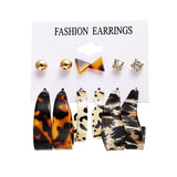 Aveuri 2023 Retro Tabby Resin Heart Open Hoop Earrings Sets For Women Girls Fashion Acrylic Drop Oil Hoop Earrings Pearl Stud Jewelry 2023