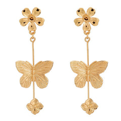 Aveuri Elegant Pretty Flowers Dangle Earrings for Women Fashion Lovely Butterfly Drop Earrings Jewelry Accessories 9140