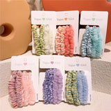 AVEURI Back to school preppy style 2023 New Sweet Girl Fresh Simple Colorful Yarn Large Intestine Circle Children's Fabric Plaid Rubber Band Hair Accessories