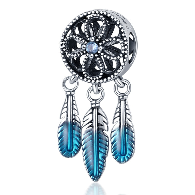 plata charms of ley 925 original fit original Pandach bracelet hot sale Silver blue charm bead pendant women diy jewelry