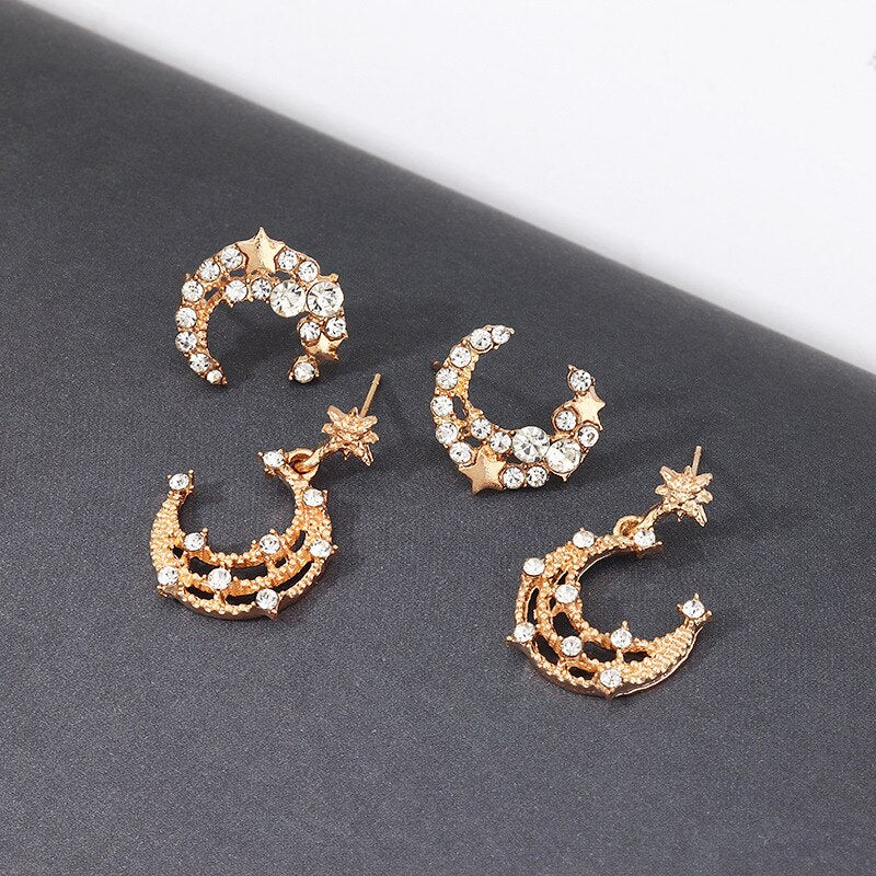 Aveuri 2023 Shiny Zircon Snake Turkish Evil Eye Lucky Dangle Earrings Hoop For Women Luxury Moon Star Lighting Cross Earrings Stud Jewelry
