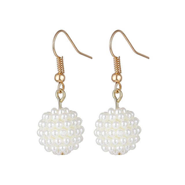 Christmas Gift EN Boho Gold Big Circle Round Drop Earrings for Women Imitation Pearl Earrings 2023 Fashion Statement Earrings Jewelry Wholesale