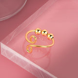Christmas Gift New Product Micro-motion Bead Micro-motion Ring Rotator Single-turn Spiral Free Rotation Anti-stress Anxiety Ring Female Ring