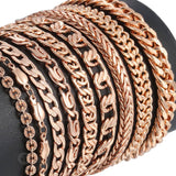 Aveuri Graduation gifts Aveuri Graduation gifts Women's 585 Rose Gold Bracelets Curb Snail Foxtail Venitian Link Hand Chain Friendship Jewelry Gifts for Women Girl 7-9inch