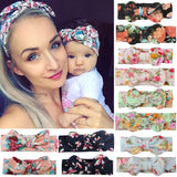 Aveuri 2PCS Mama & Baby Headwear Bowknot Elastic Headbands For Women Children Tuban Baby Hairbands Hair Accessories