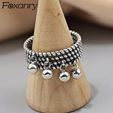Aveuri Vintage Punk  Rings New Trendy Creative Beads Pendant Tassel Geometric Party Jewelry Gifts for Women