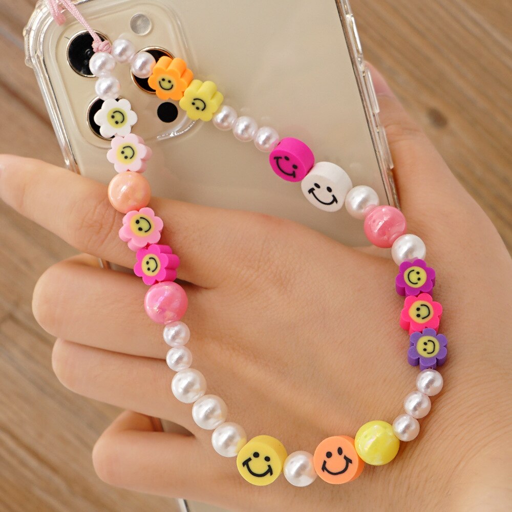 AVEURI 2022 New Colorful Letter Mobile Phone Chain Jewelry  For Cell Phone Keycord Strap Phone Case Hanging Rope Cord