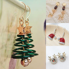 Christmas Gift New Trendy Statement Christmas Tree Earrings For Women Santa Claus Snowman Drop Earrings Jewelry Girls Christmas Gifts Wholesale