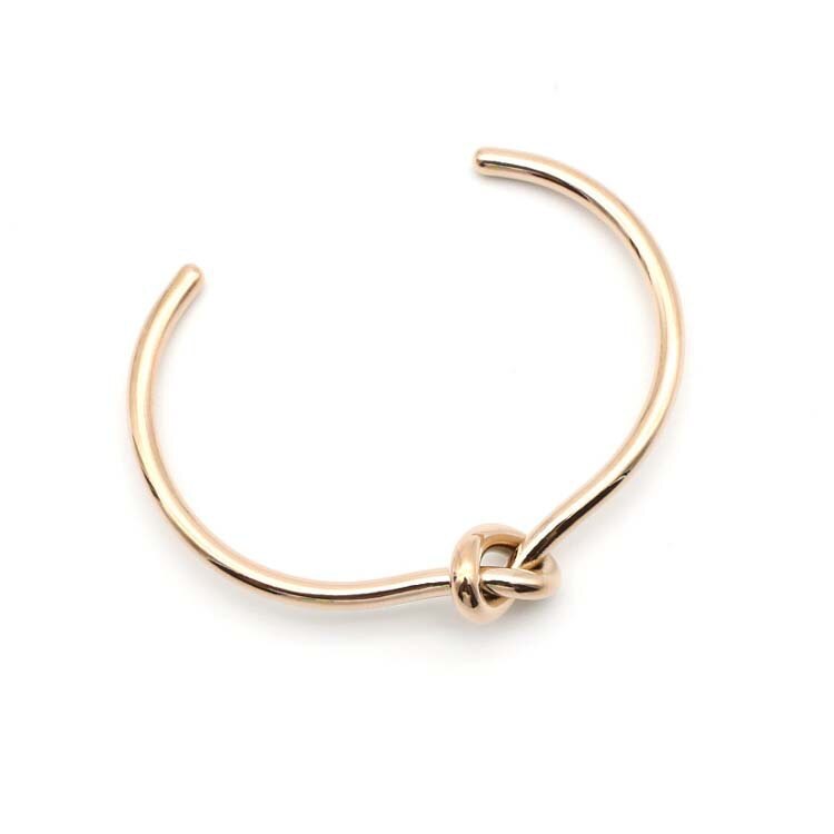 AVEURI 2022 NEW Minimalist Metal Copper Knotted Open Bangle Gold Bangle For Women Girls Gift Party Bijoux