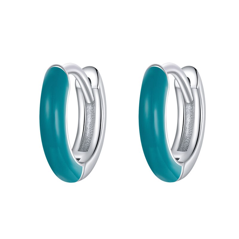 AVEURI  Hot Sale Ear Buckle Hoop Earrings alloy Colorful Earrings For Women Fine Wedding Silver Jewelry GAE488